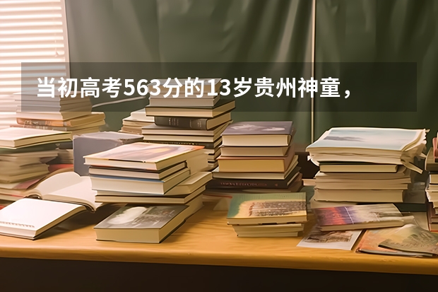 当初高考563分的13岁贵州神童，被茅台公司看中资助后，后来怎么样了？