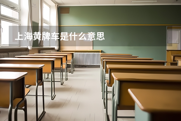 上海黄牌车是什么意思